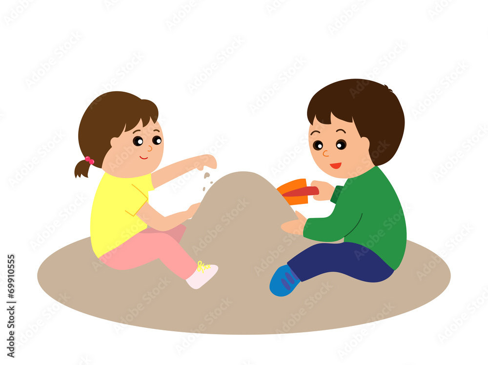 Little children playing in the sandbox Little children playing in the sandbox