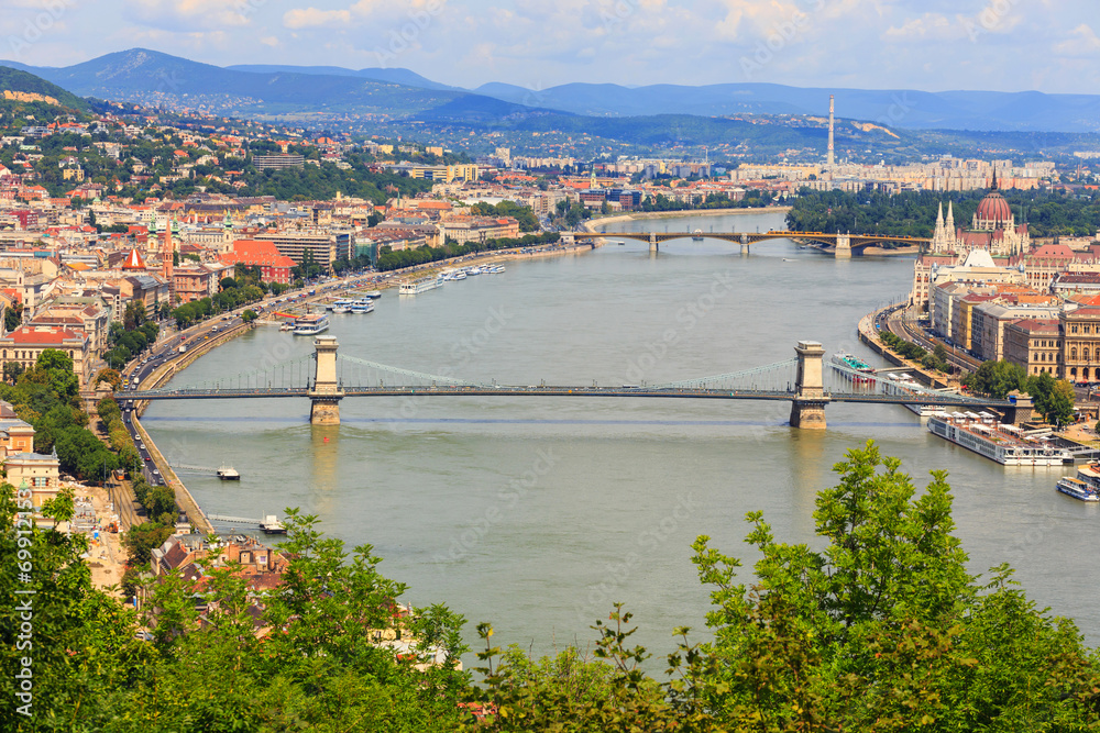 Budapest and Danube river panoramic view, Hungary, Europe
