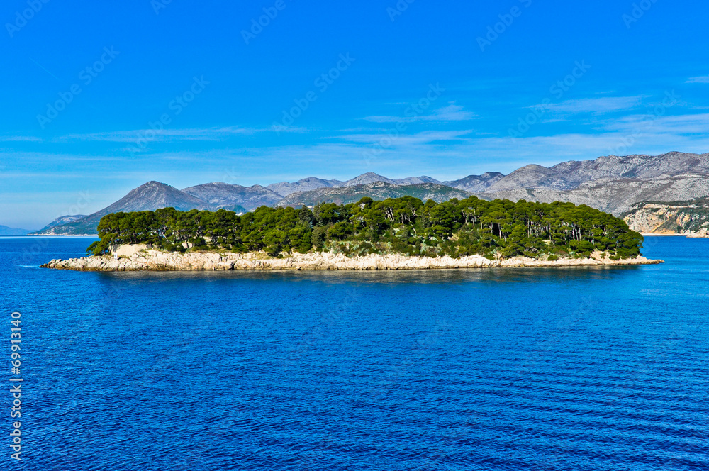 Adriatic Landscape, Daksa Island in Dubrovnik, Dalmatia