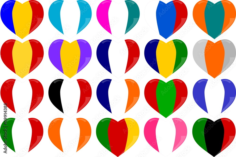 Banderas corazones Banderas corazones