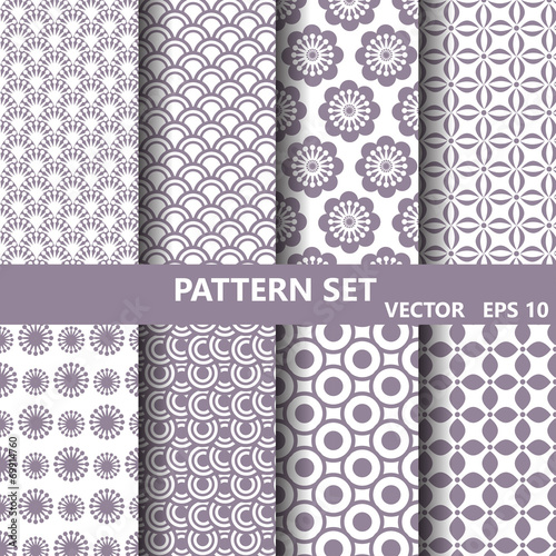 abstract purple seamless pattern set