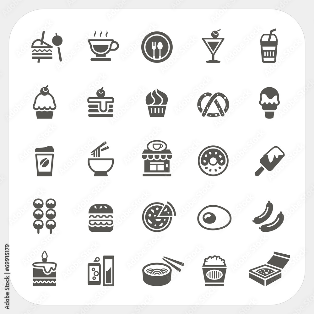 Food and Beverage icons set Food and Beverage icons set