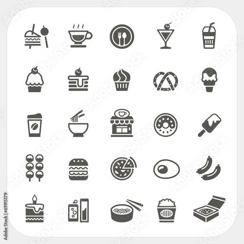 Wallpaper Mural Food and Beverage icons set Torontodigital.ca