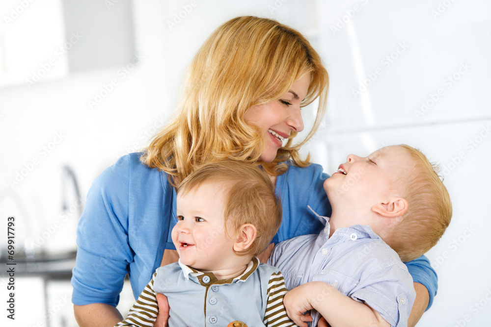 Mother And Children Together At Home Mother And Children Together At Home