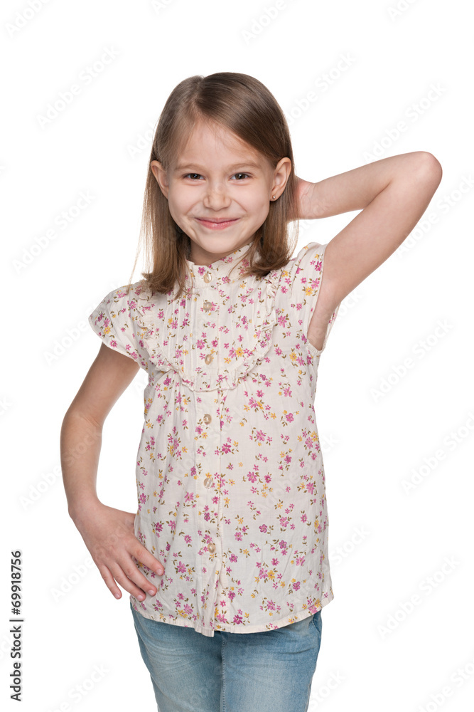 Cheerful pretty little girl Cheerful pretty little girl