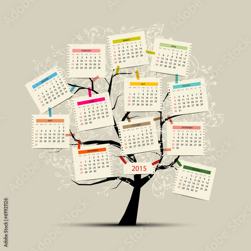 Calendar tree 2015 for your design