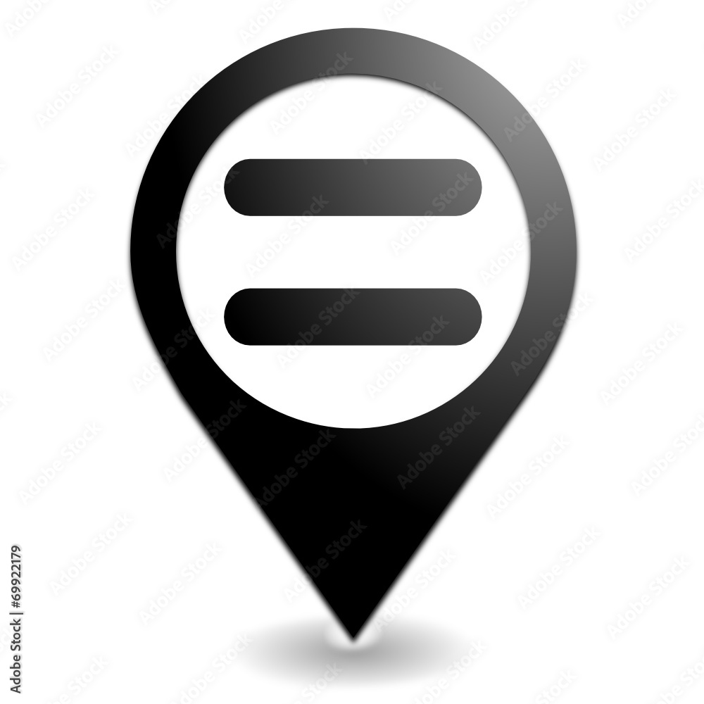 égal sur symbole localisation noir