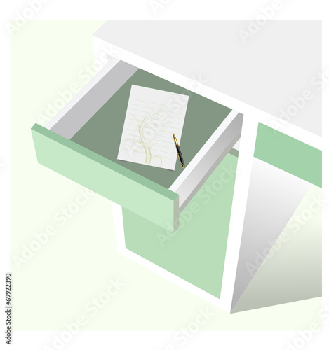 white paper in the desk