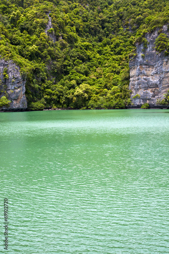 china sea thailand  of a green lagoon and water