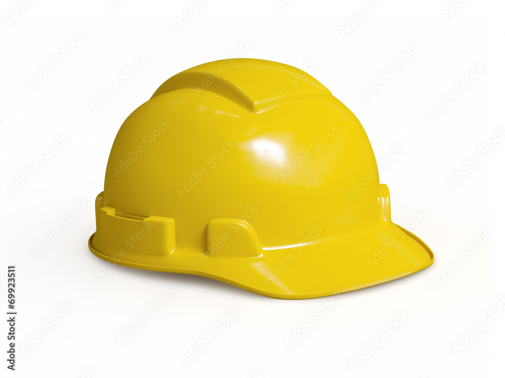 Fototapeta premium Yellow hard hat of construction worker isolated