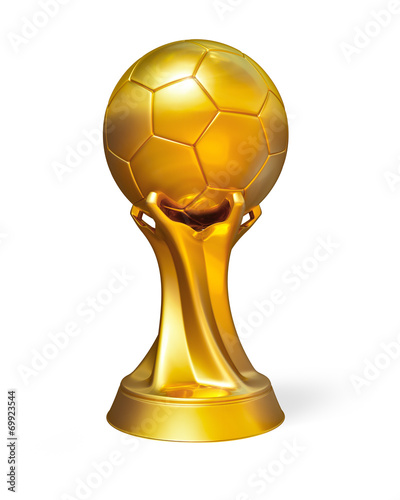 Golden soccer ball award prize isolated
