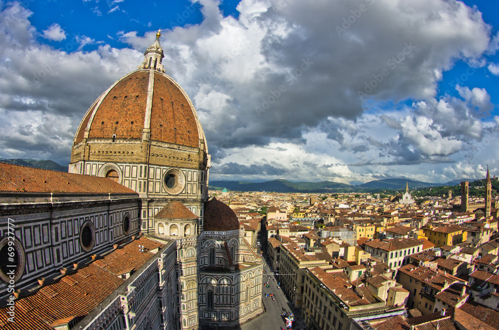 Dome of Santa Maria del Fiore cathedral in Florence, Tuscany