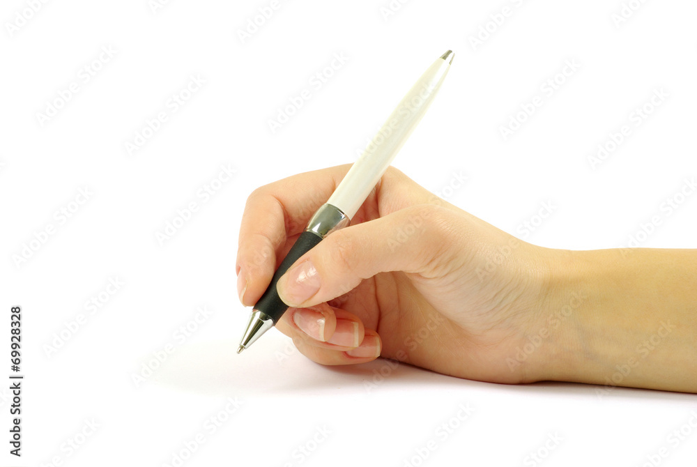 Closeup of a hand writing, on isolated on white background. Closeup of a hand writing, on isolated on white background.