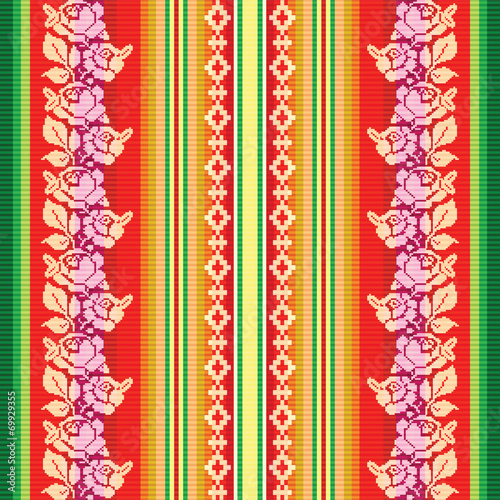 South american colourful fabric pattern