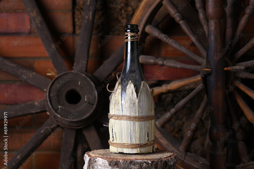 Traditional bottle of wine