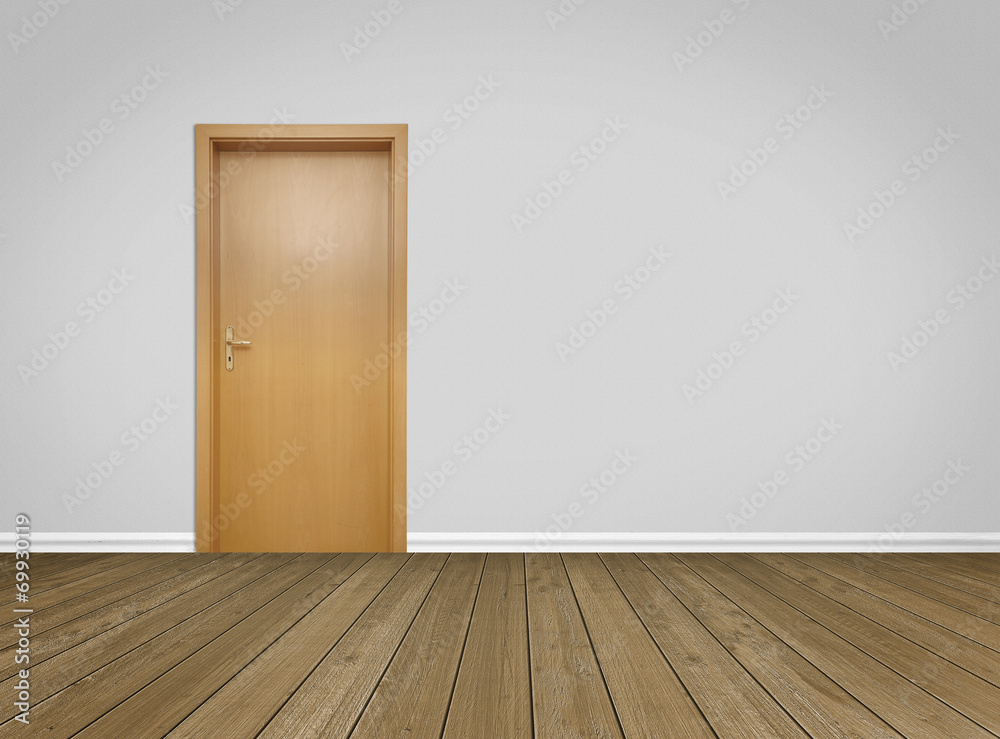 Empty Room / Wooden Floor with Door Empty Room / Wooden Floor with Door