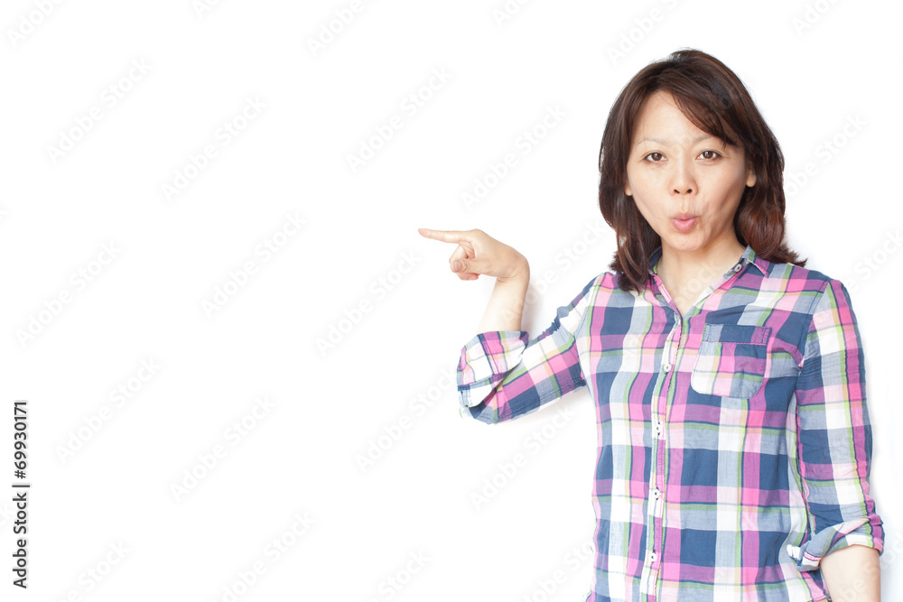 Young Japanese woman mocking someone/something Young Japanese woman mocking someone/something
