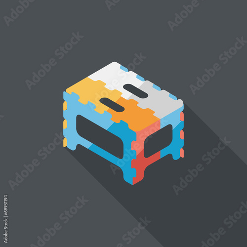 folding chair flat icon with long shadow,eps10