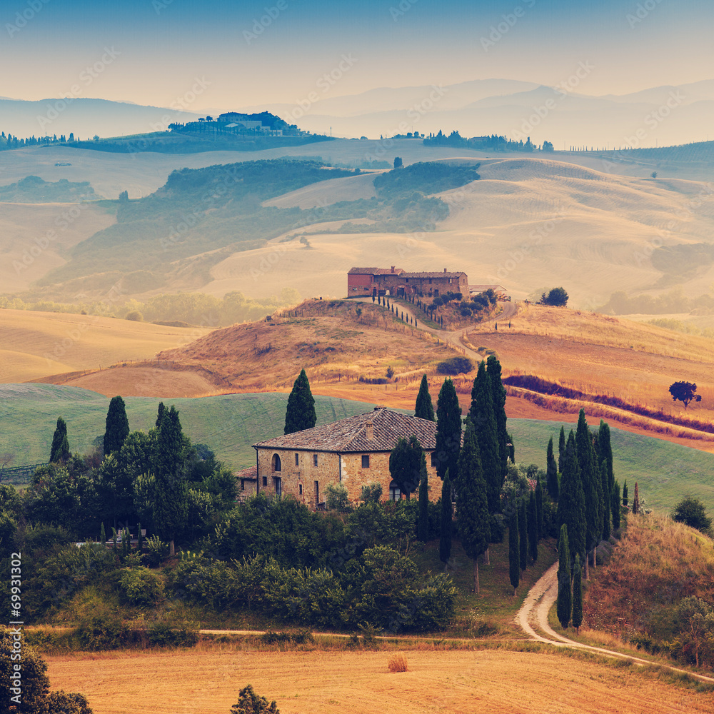 Poster de jardin avec Tuscany, Italy - San Quirico d'Orcia #69931302