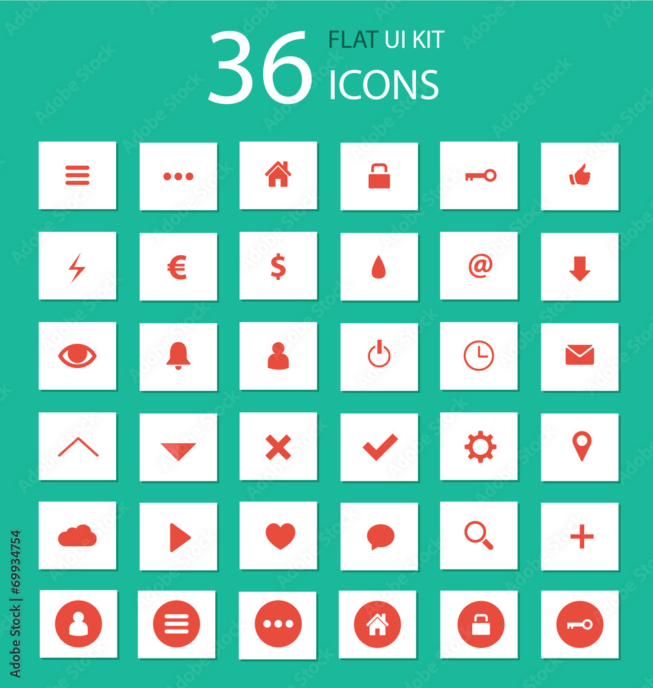 Flat ui kit set icons for webdesign Flat ui kit set icons for webdesign