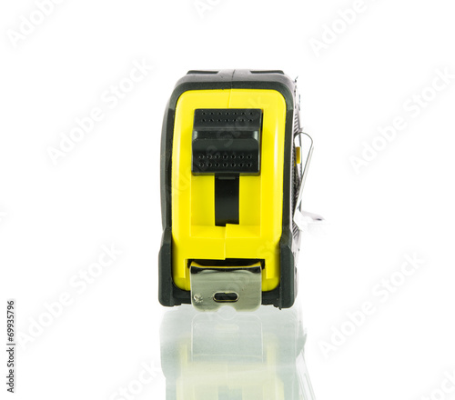 Yellow tape measure isolated