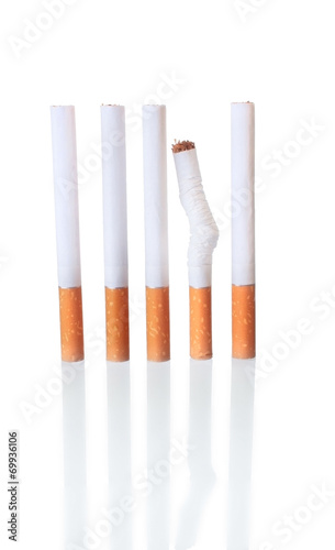 The Cigarettes in a Row with One Crumpled