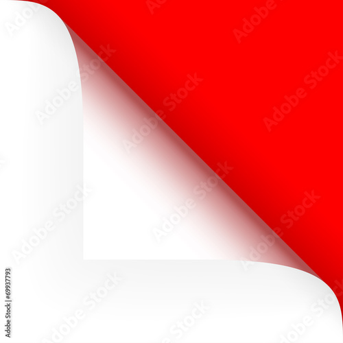 Papier - Ecke oben rot