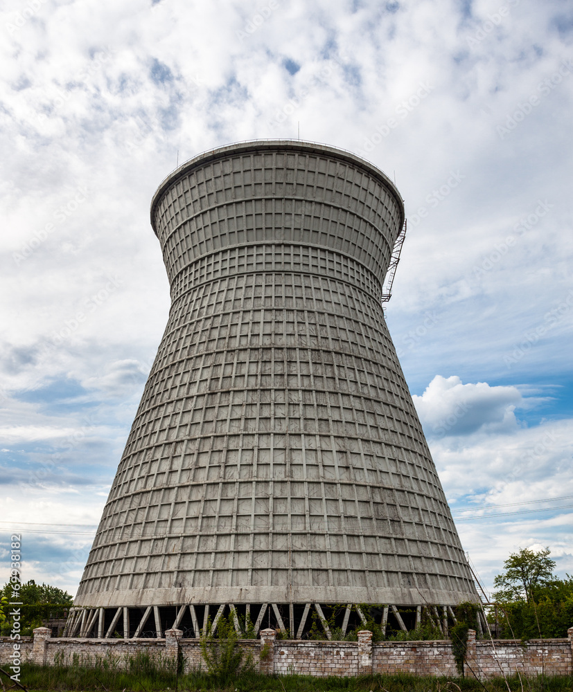 Cooling tower of the cogeneration plant in Kyiv, Ukraine