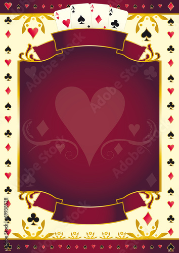 Pokergame heart red background