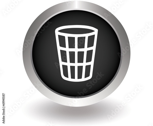 Recycling symbol. Black Button for website. Vector illustration