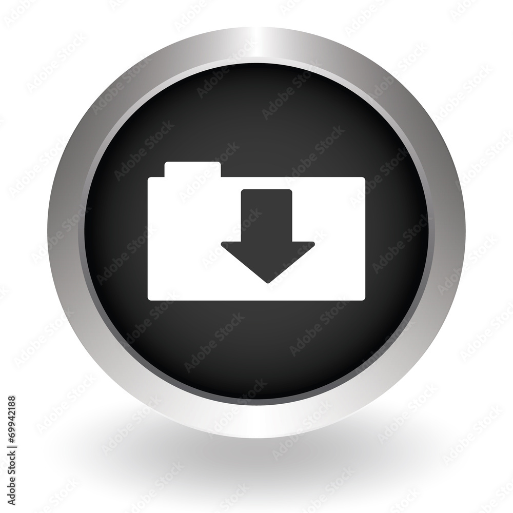 Download file folder icon. File document symbol. Black Button si Download file folder icon. File document symbol. Black Button si