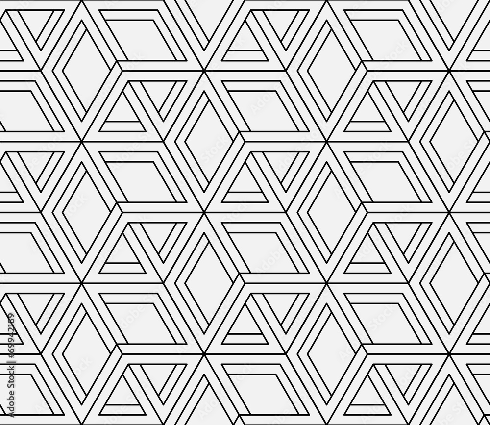 Seamless geometric pattern in op art design. Vector art. - obrazy, fototapety, plakaty 
