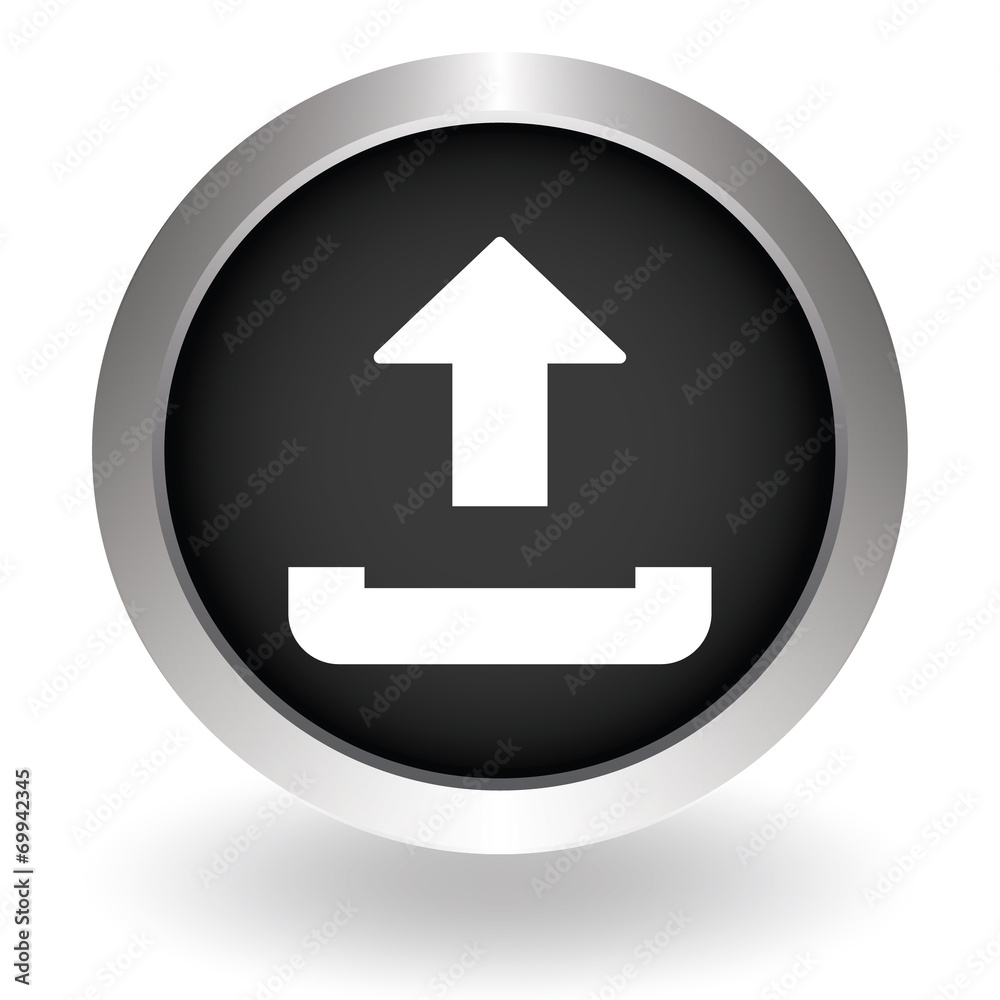 Upload sign icon. Upload button. Load symbol. Black Button sign Upload sign icon. Upload button. Load symbol. Black Button sign