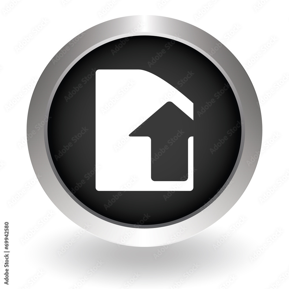 Upload file paper sheet icon. Black Button sign symbol for websi Upload file paper sheet icon. Black Button sign symbol for websi