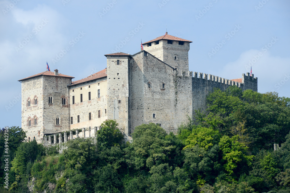 Rocca Borromeo fortress at Angera on lake maggiore
