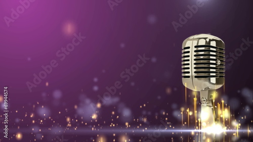 rotated golden microphone