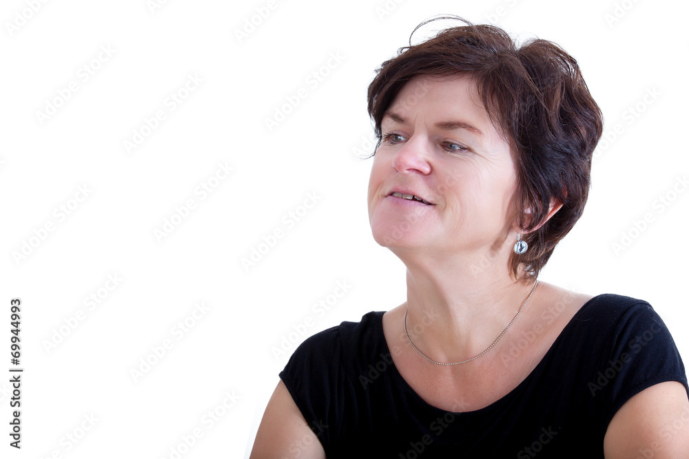 Portrait of woman with thoughtful look Portrait of woman with thoughtful look