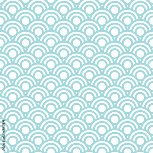 Retro Seamless Pattern Circles Turquoise