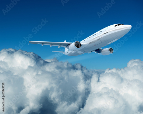 Airplane and clouds