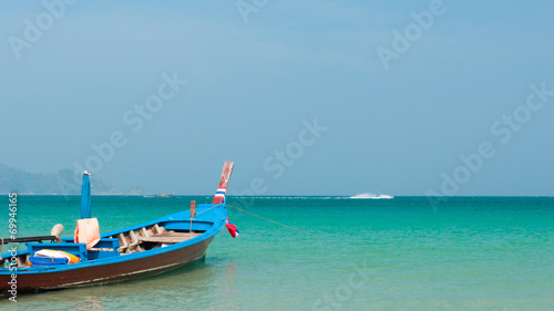 Long boat at the beach
