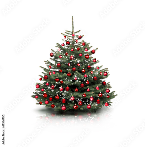Weihnachtsbaum mit Roten Kugeln