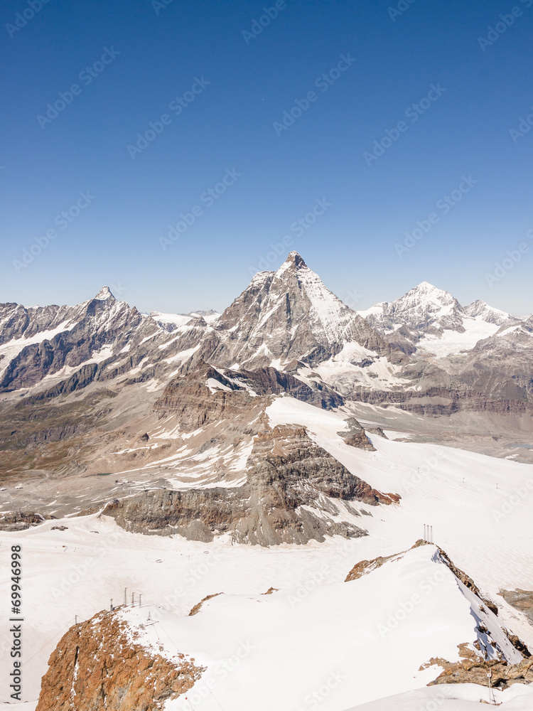 Zermatt, Dorf, Alpen, Walliser Berge, Sommerski, Schweiz