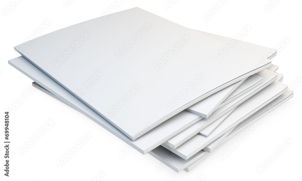 3d stack of blank catalogs, magazines 3d stack of blank catalogs, magazines