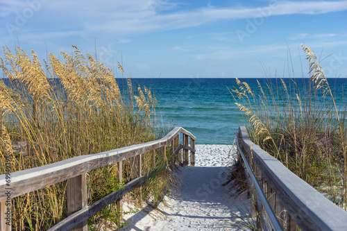 Beach Boardwalk with Dunes and Sea Oats