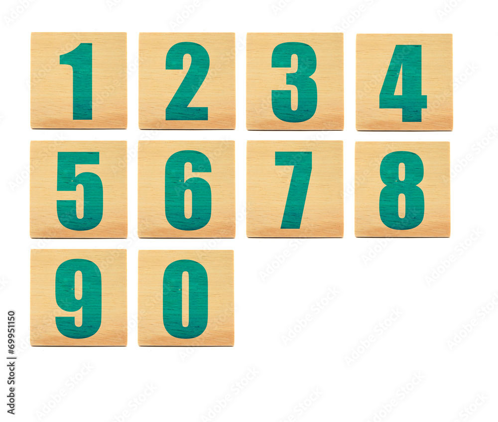 wooden educational blocs with numbers on white wooden educational blocs with numbers on white