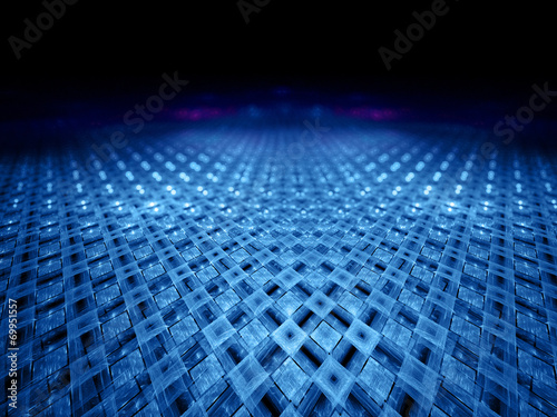 Blue futuristic grid