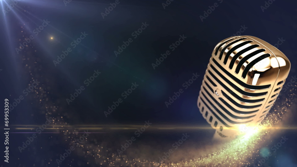 vintage golden microphone