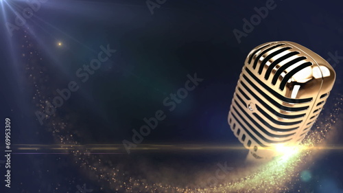 vintage golden microphone