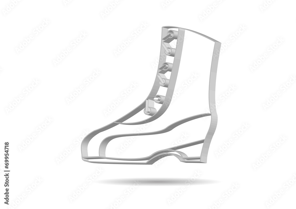 Vector icon in the form of a 3d boot Vector icon in the form of a 3d boot