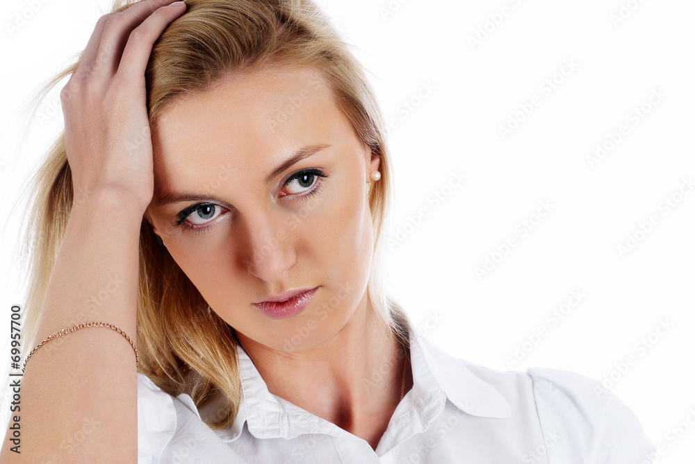 Pretty girl with headache